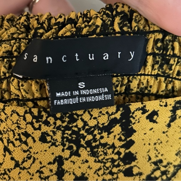 Yellow and Black Snakeskin Sanctuary Sundress Size Small - Picture 2 of 8